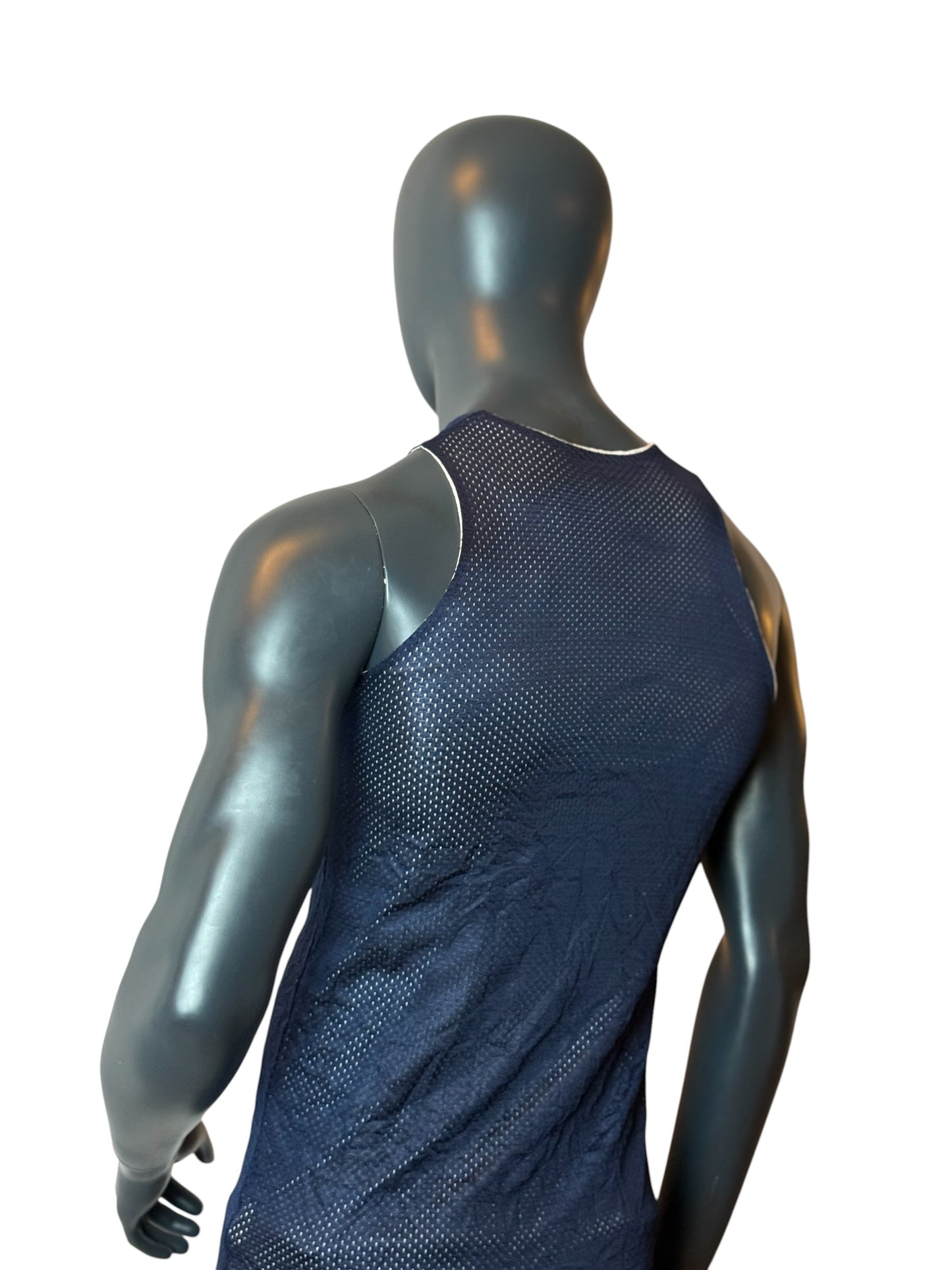 Vintage Russell Athletic Mesh Tank Top Navy Size XL fits M