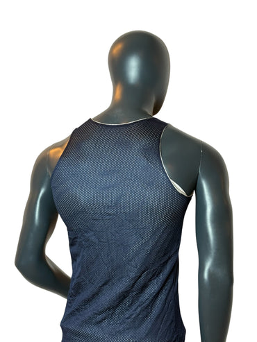 Débardeur en mesh Russell Athletic Vintage Bleu Marine Taille XL convient à un M