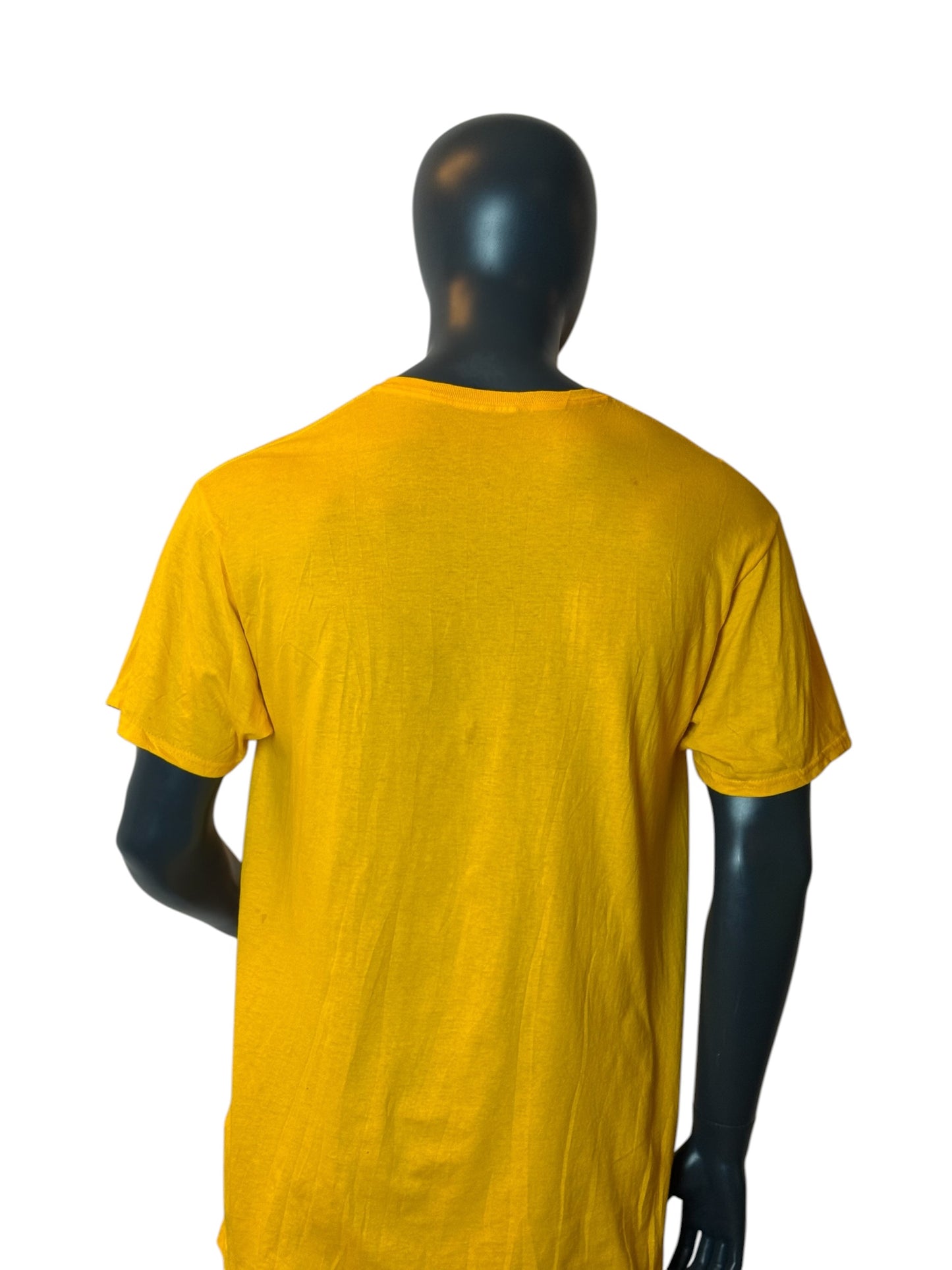 Vintage Graphic Statement T Shirt Yellow “Not Near Our Children” Size L