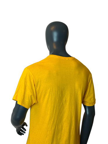 T-shirt vintage graphique jaune « Not Near Our Children » taille L