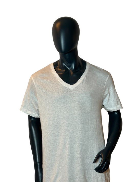 Basic V-Neck T Shirt White Minimal Essential