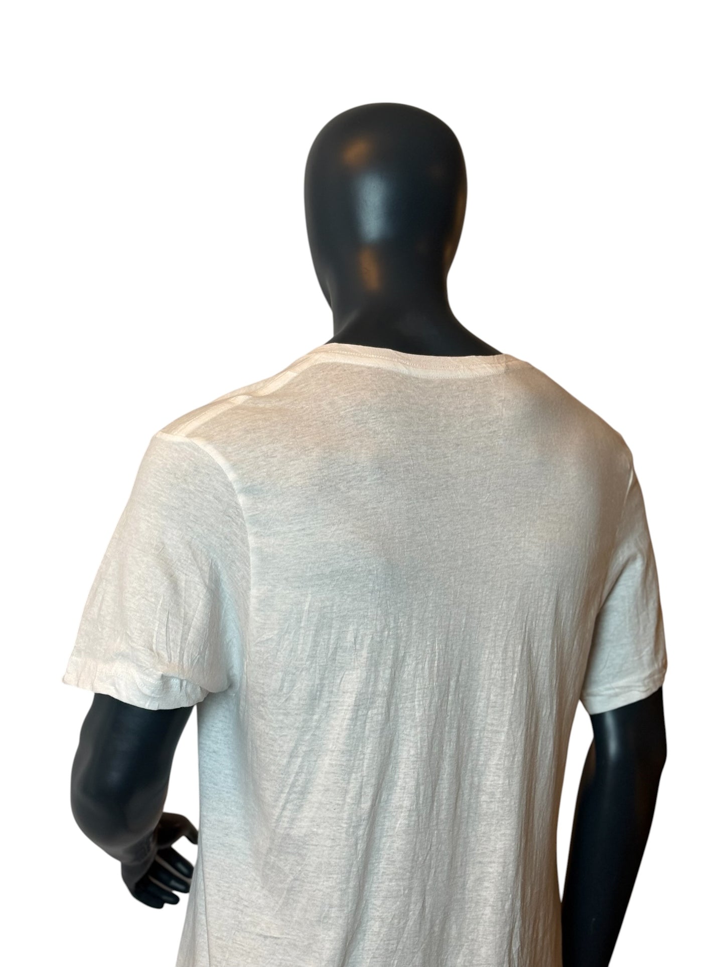 Basic V-Neck T Shirt White Minimal Essential Size XL