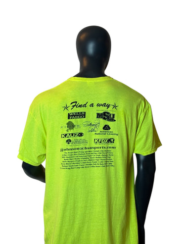 T-shirt Clinic football vintage femme vert fluo MSU taille 2XL