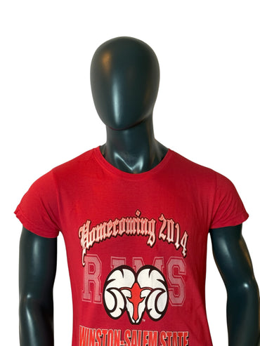 T-shirt Winston Salem State University Rams Retour à la maison 2014 Vintage Rétro Rouge Taille M
