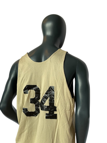 Vintage South Oak Cliff Basketball Jersey Beige Retro Mesh Tank 34 Size XL
