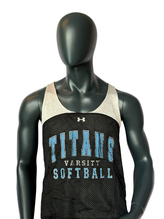 Vintage Titans Softball Reversible Jersey Schwarz Weiß Under Armour Mesh Tank