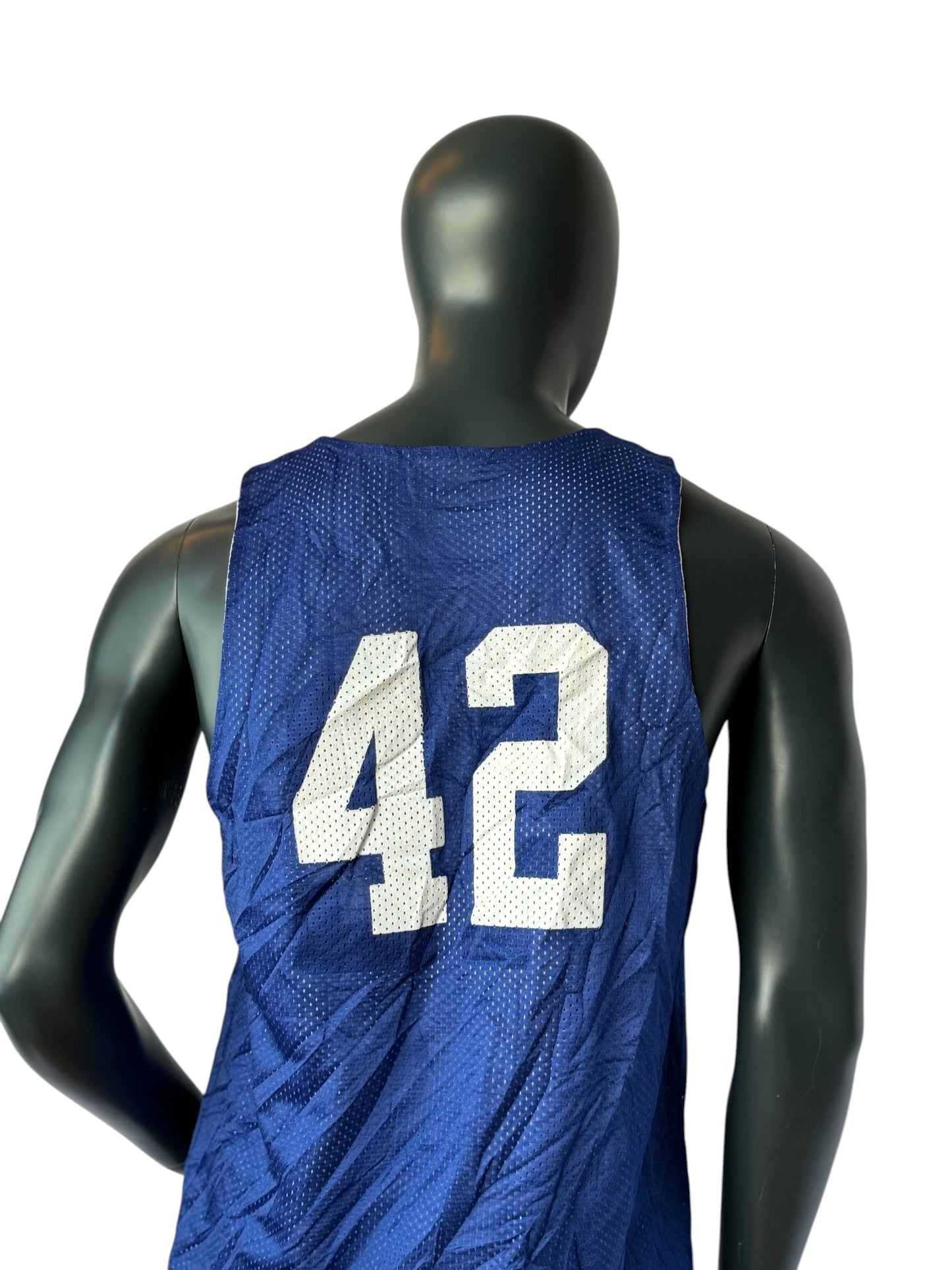 Vintage Boss Of Ball Basketball Jersey Blau Number 42 Mesh Tank Retro Streetwear Unisex Size L