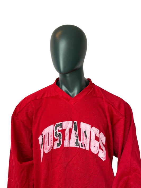Vintage Mustangs Football Jersey Red Mesh