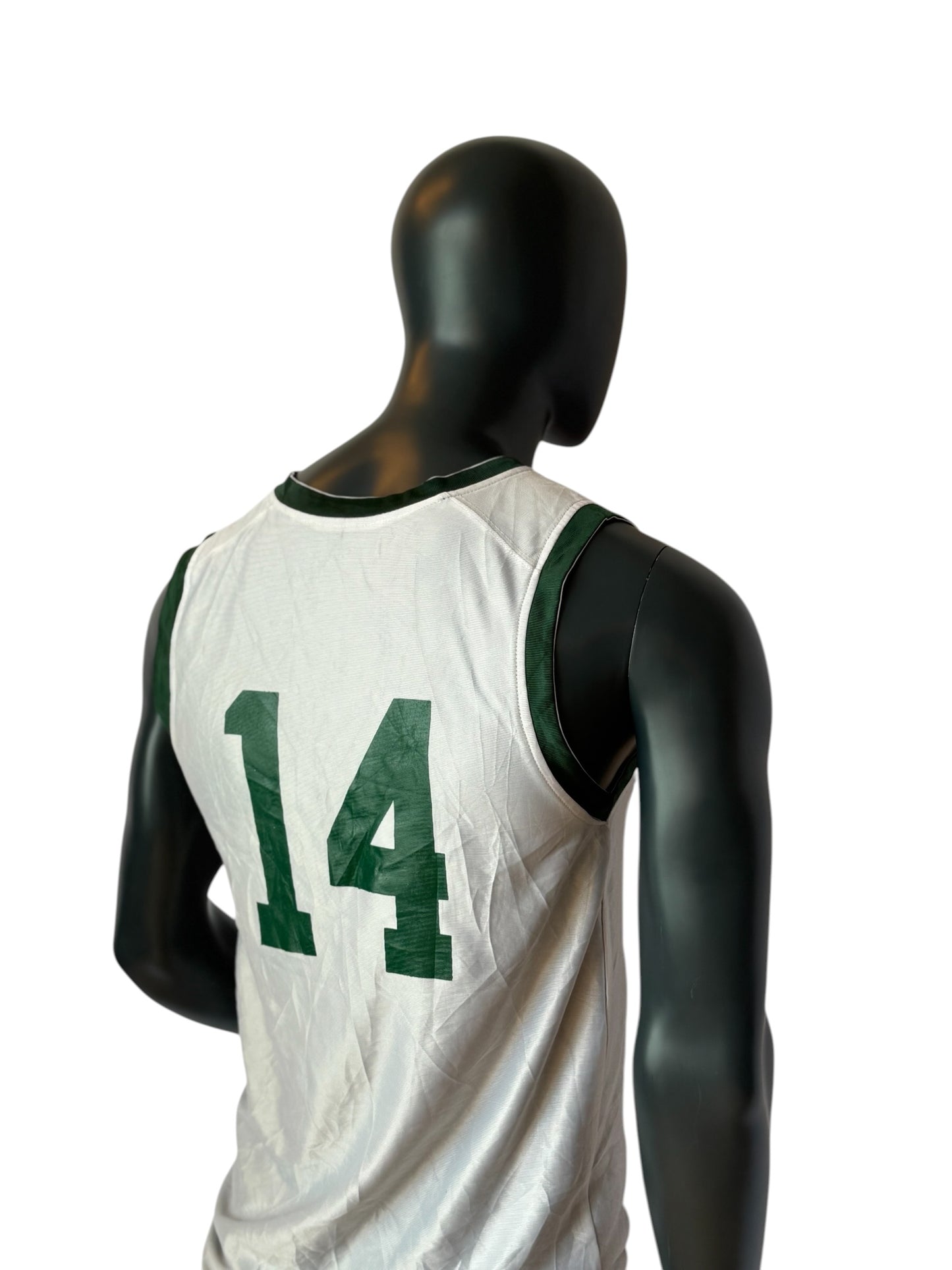 Vintage Rangers Basketball Jersey Grün Weiß Reversible 2in1 Number 14 Streetwear Unisex Size M
