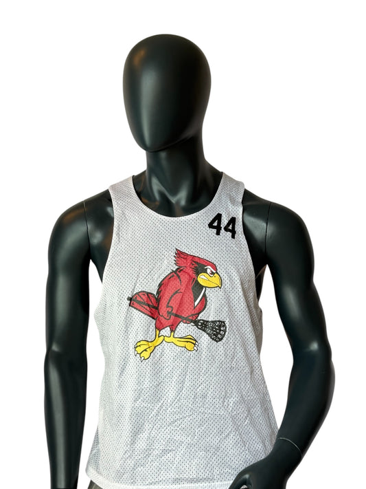 Vintage Lacrosse Jersey Weiß Schwarz Reversible 2in1 Bird Graphic Number 44