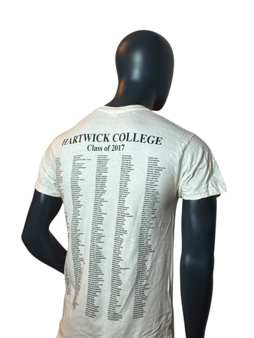 T-shirt blanc vintage Hartwick College Classe de 2017 Taille M