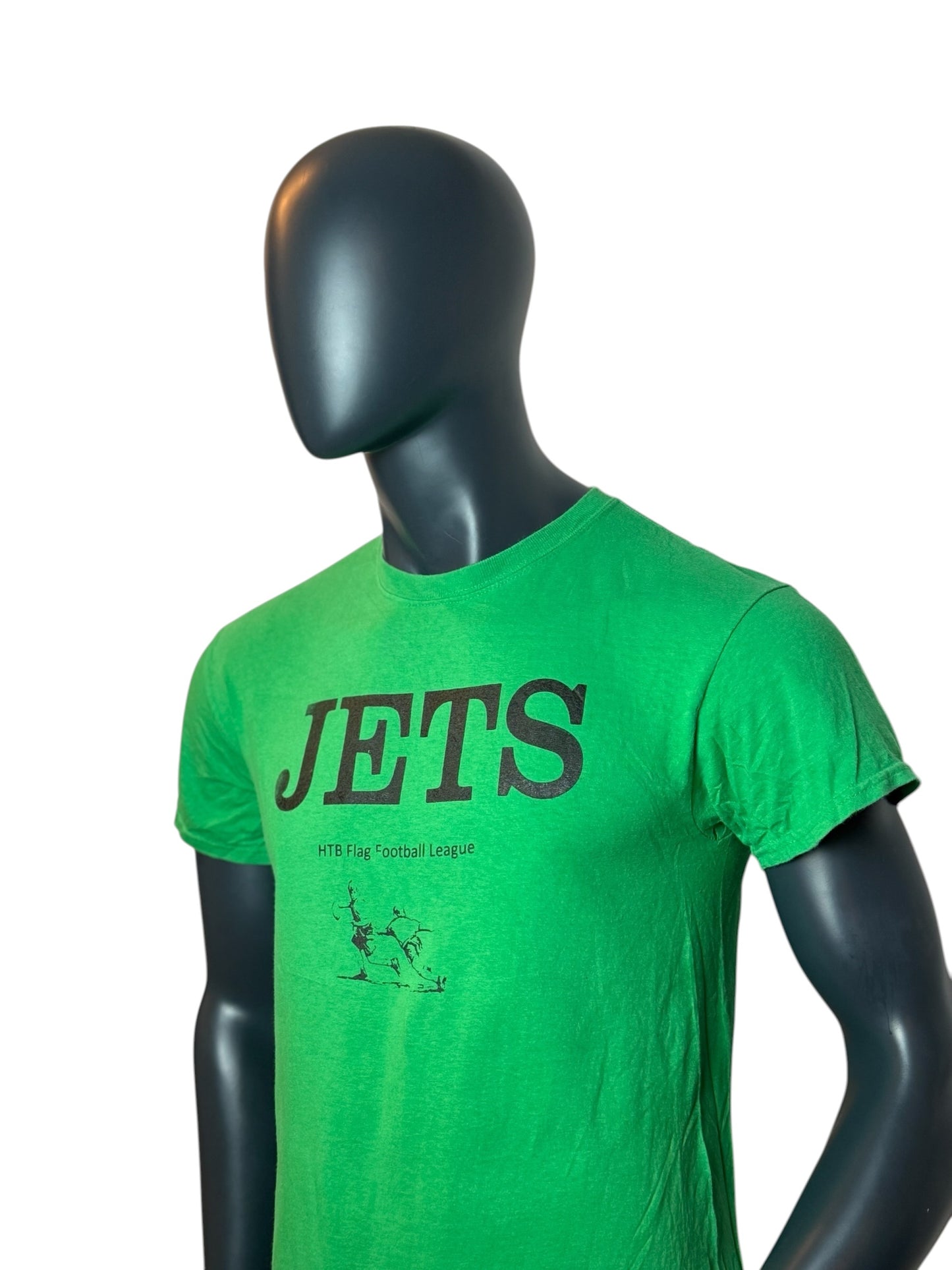 Jets Flag Football Vintage T-Shirt Green Size M