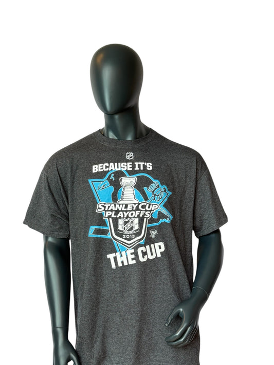 NHL Stanley Cup Playoffs 2013 T Shirt Grey Retro Vintage Graphic
