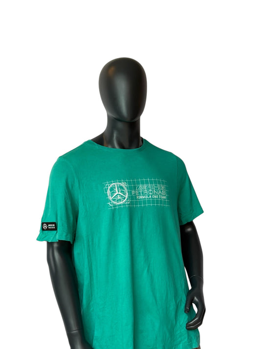 Mercedes AMG Petronas Formula One Team T Shirt Green F1 Logo Tee Size XXL