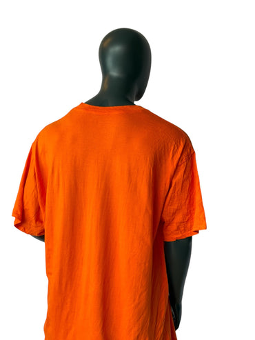 T-shirt oversize Champion logo camouflage orange vintage streetwear taille 3XL