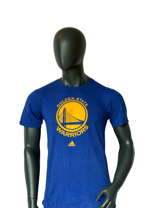 Adidas Golden State Warriors T Shirt NBA Vintage Style Retro Basketball Tee Blue Size M