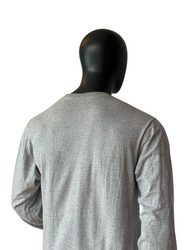 Adidas Denver Hockey Style Vintage Retro Manches Longues T-Shirt Gris Sportswear Y2K Taille M