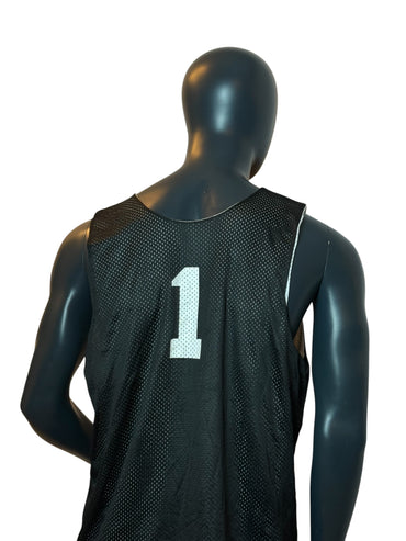 Maillot de Basket Rétro Réversible Portland Noir et Blanc 2 en 1 Taille M