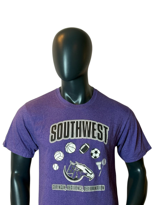 Southwest Eagles T-Shirt Purple Retro Vintage Sports Tee