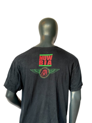 T-shirt graphique vintage rétro BLK PWR Nubia noir taille XL