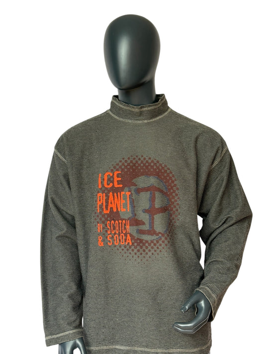 Vintage ICE PLANET by Scotch & Soda Sweater, Mock Neck, 90s, Grün, Oversized