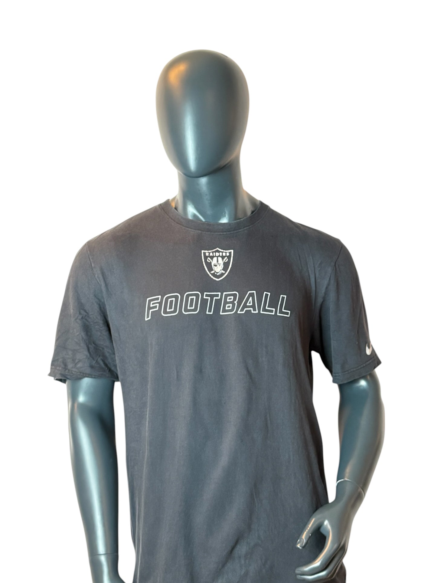 Vintage Retro Nike NFL Raiders Football T-Shirt Black Size XL