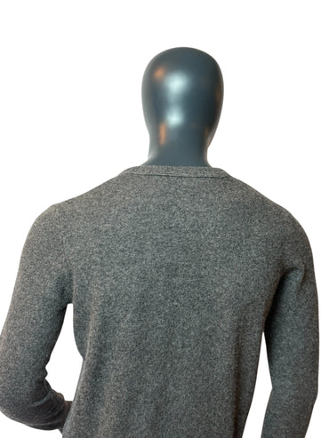 Pull Vintage Replay col V gris broderie logo taille L