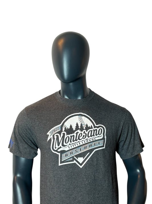 Montesano Little League Baseball T Shirt Grey 2022 Graphic Tee