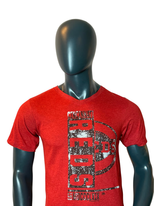 Cincinnati Reds MLB T Shirt Red V Neck Baseball Graphic Tee
