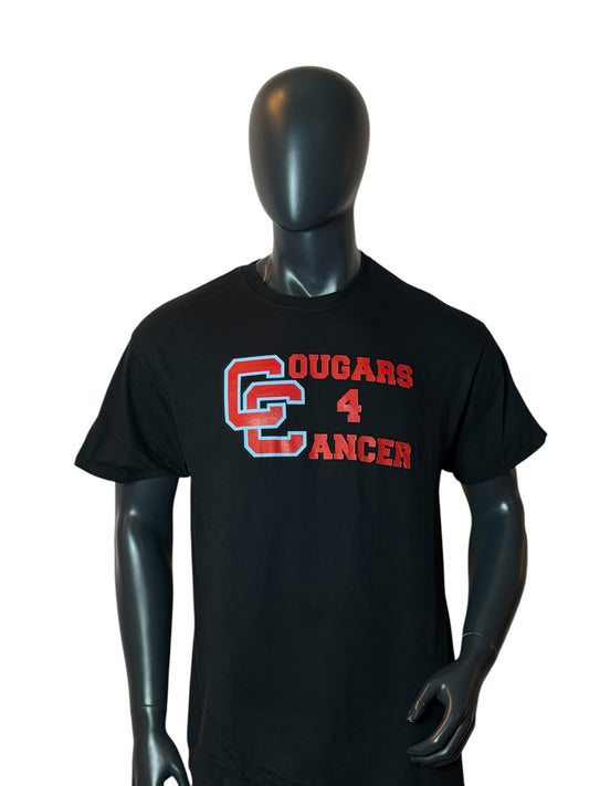 Cougars 4 Cancer T Shirt Black Graphic Print Retro Vintage Look