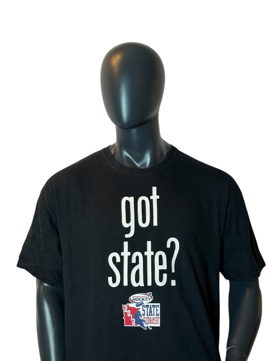 Minnesota Hockey Got State 2012 T Shirt Black Tournament Print Retro Vintage Look