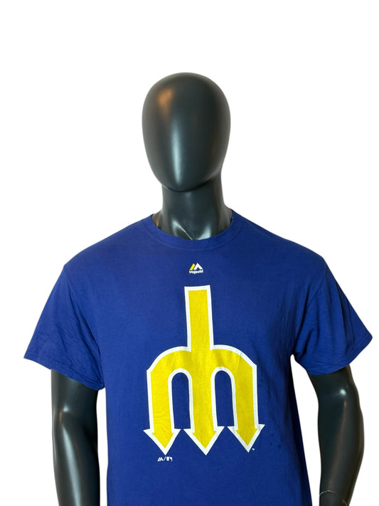 Seattle Mariners T Shirt Blue Retro MLB Style Vintage Look