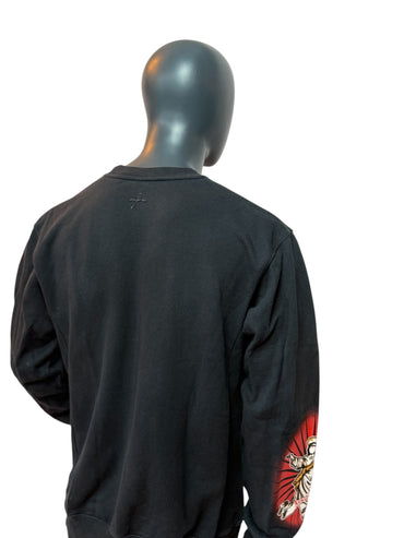 Vintage In God We Trust Crewneck Noir Pull Graphique Streetwear L