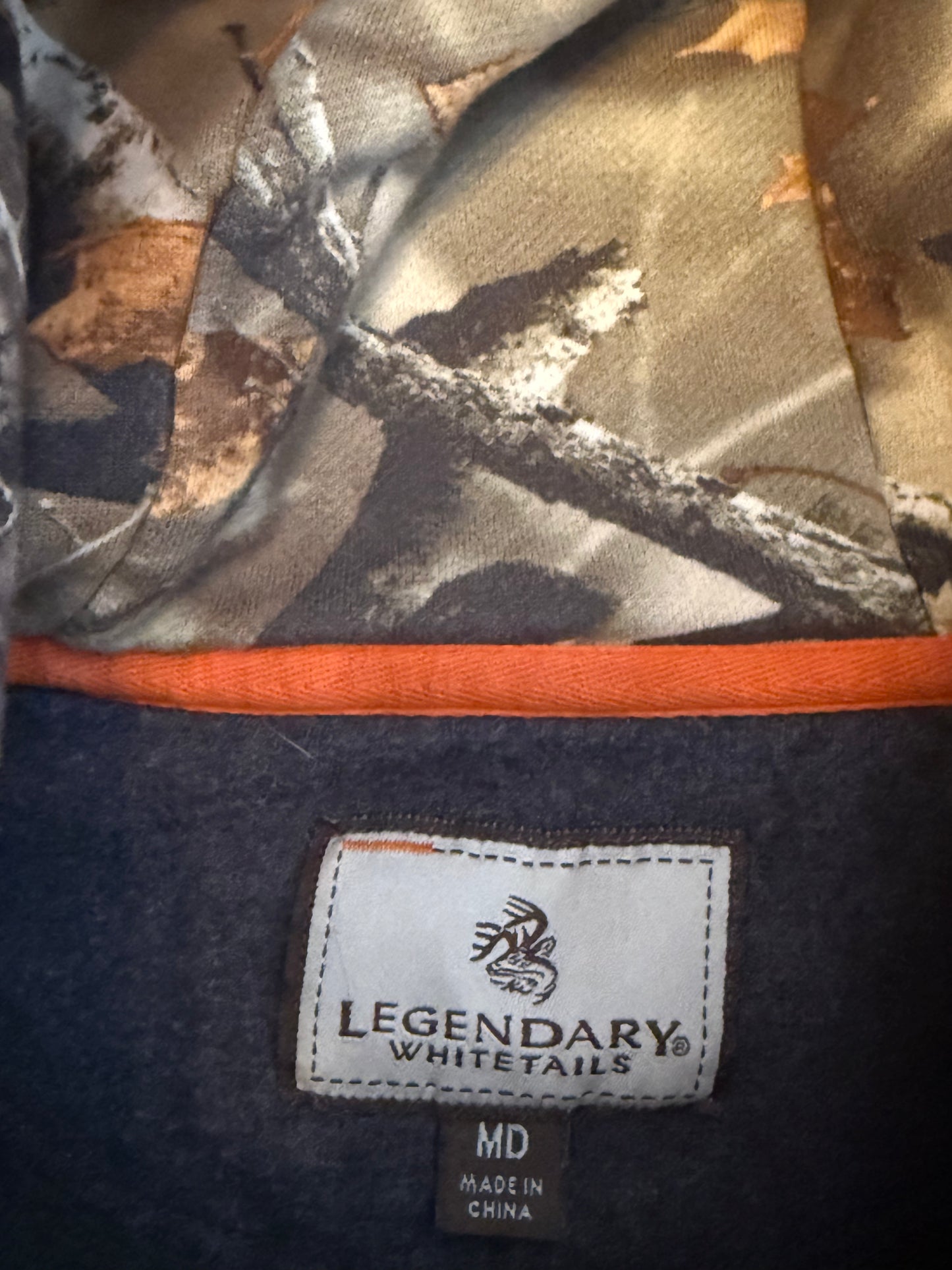 Vintage Hoodie Grau Deer Hunting Camo Retro Graphic Sweater M