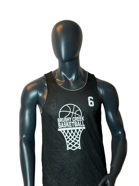 Brushy Creek Basketball Reversible Jersey Black White Tank Top