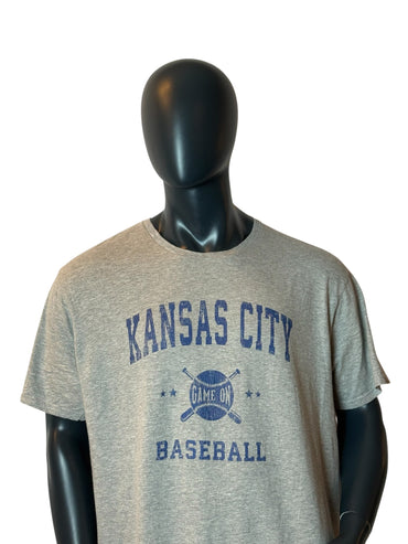 T-Shirt Kansas City Baseball Imprimé Gris Bleu Style Vintage Sportif Taille XL