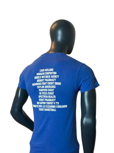 T-shirt de basket-ball vintage Slam And Jam, bleu, motif tournoi, streetwear américain, taille S
