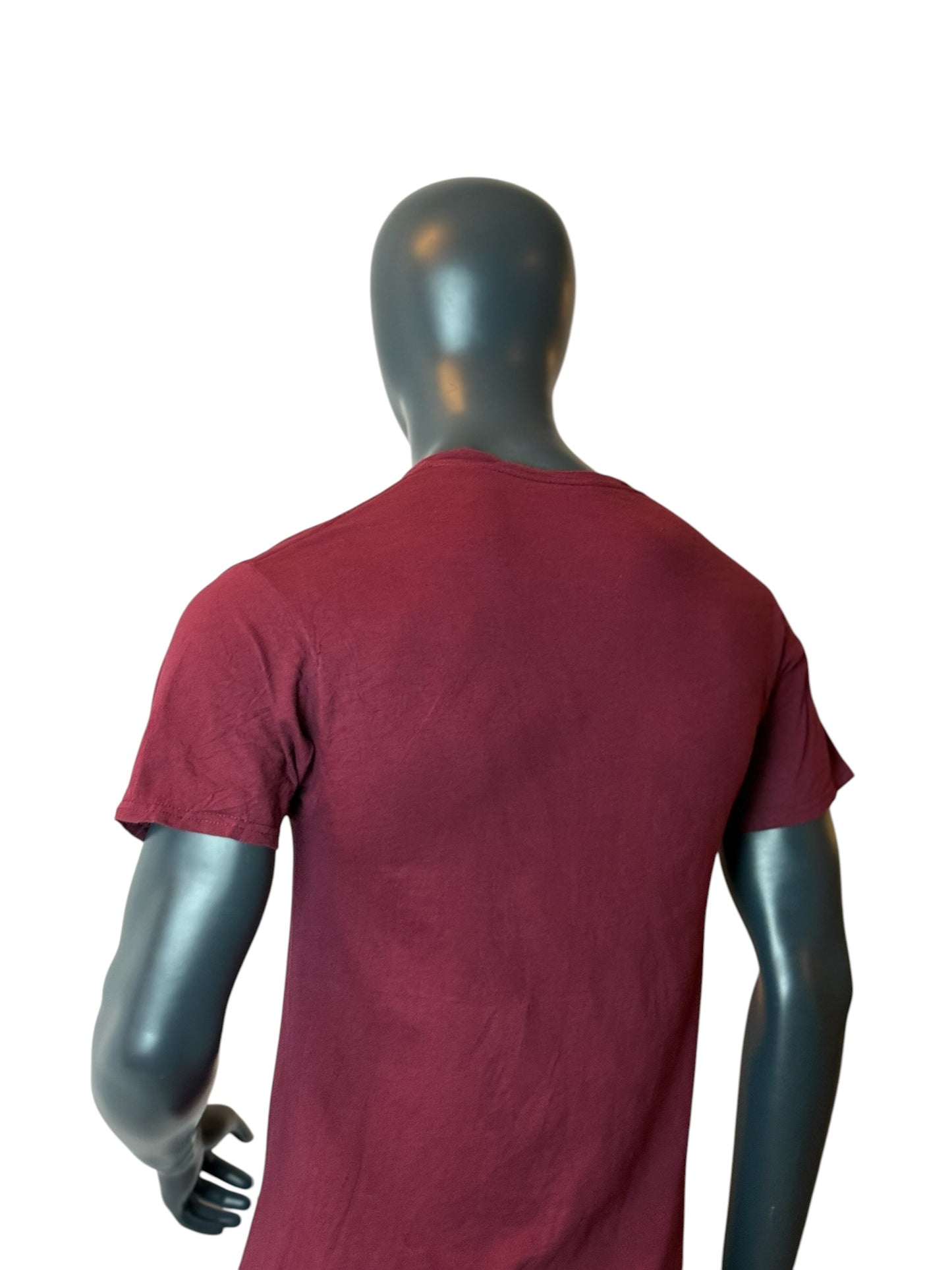 Lowell High School T Shirt Burgundy Vintage College Style Tee Size M