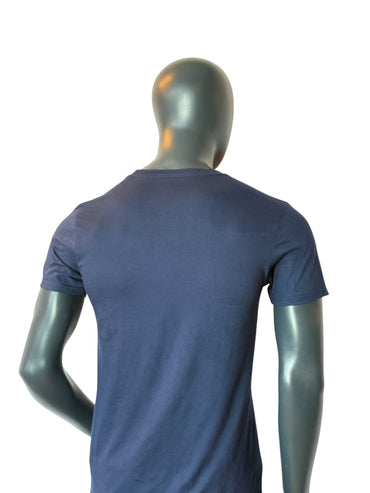 T-shirt vintage Adidas avec logo, bleu marine, graphique, essentiel du streetwear, taille S