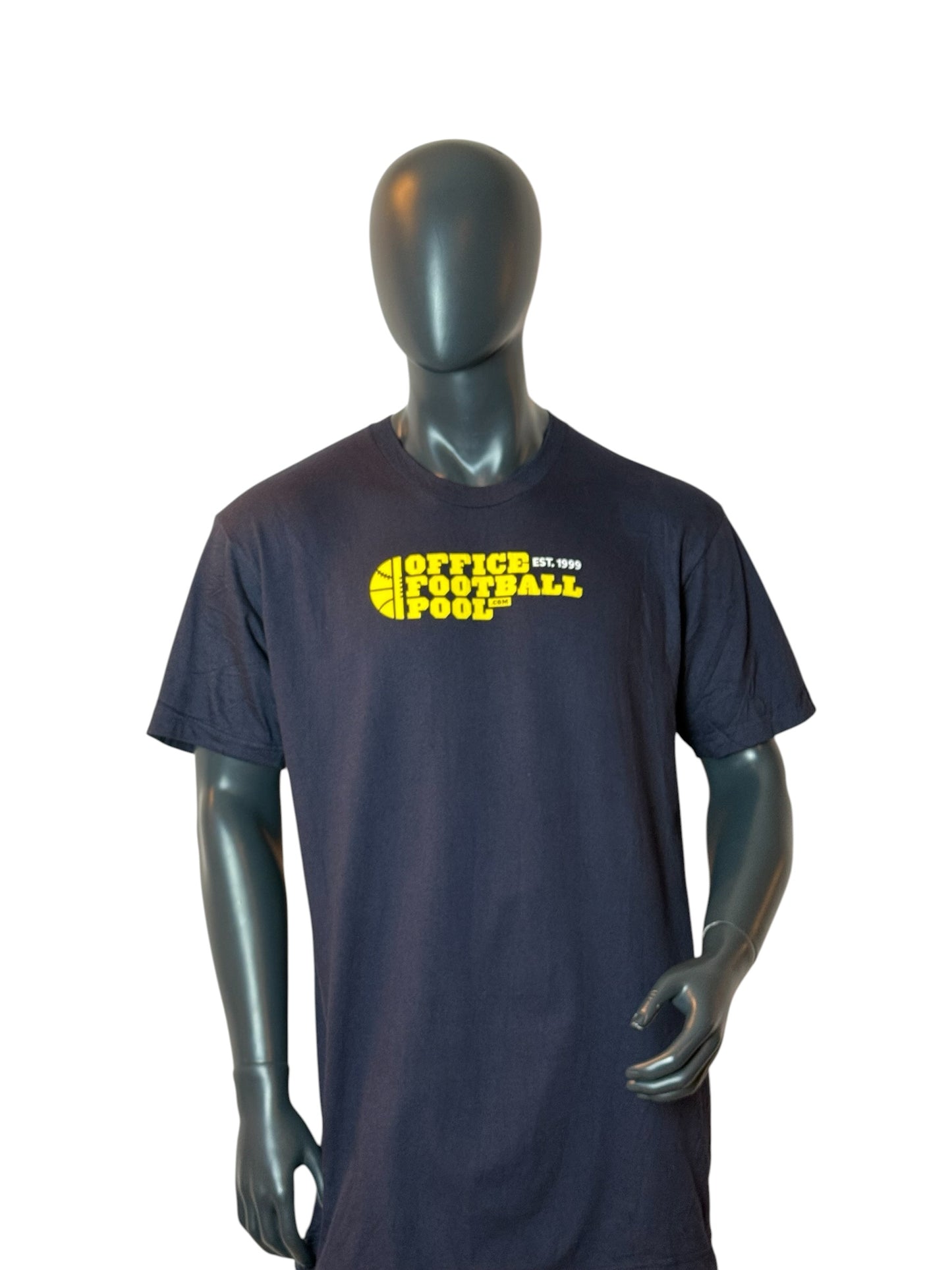 Vintage Office Football Pool Graphic T Shirt Black Yellow Logo Size L