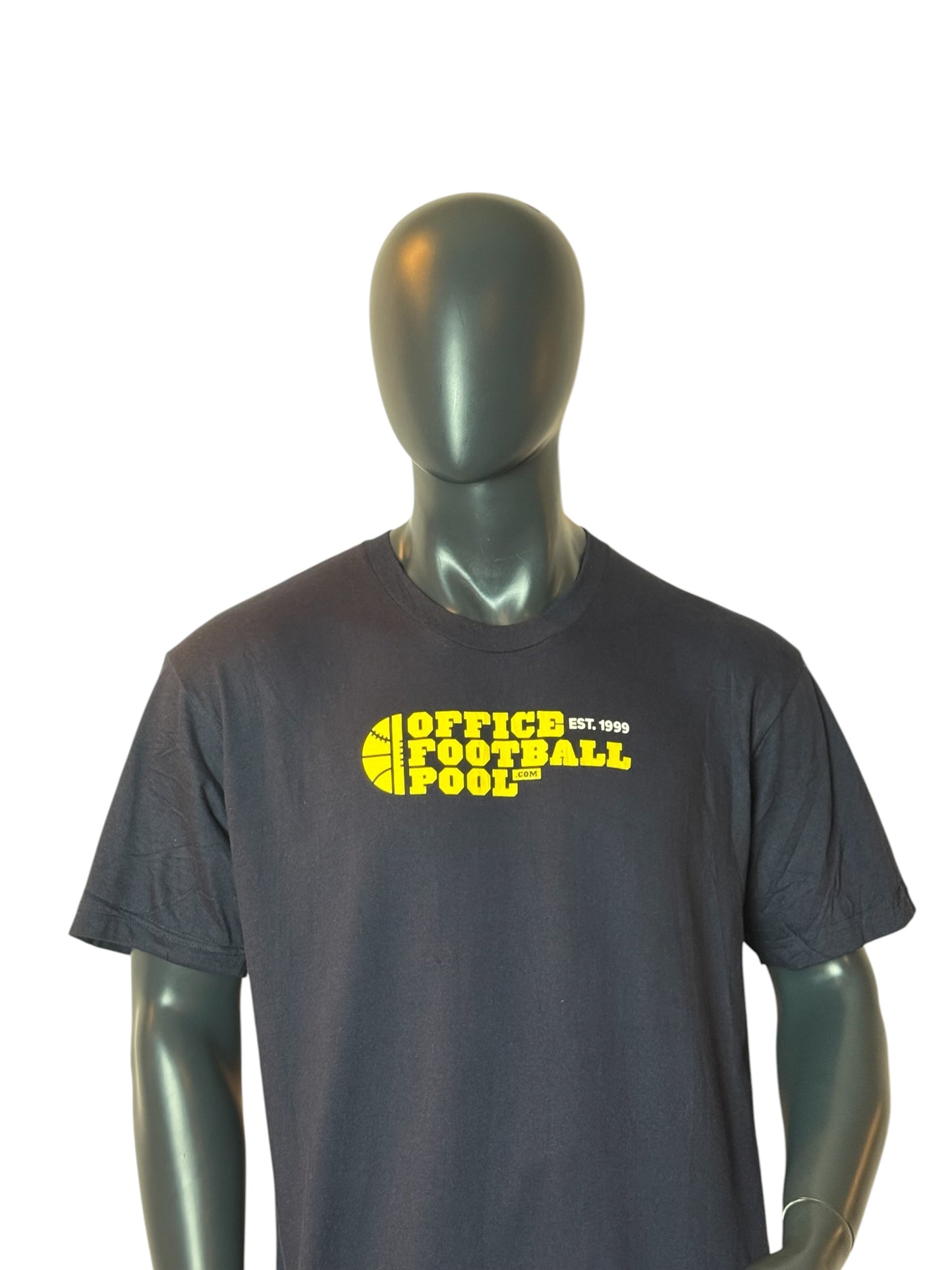 Vintage Office Football Pool Graphic T Shirt Black Yellow Logo Size L