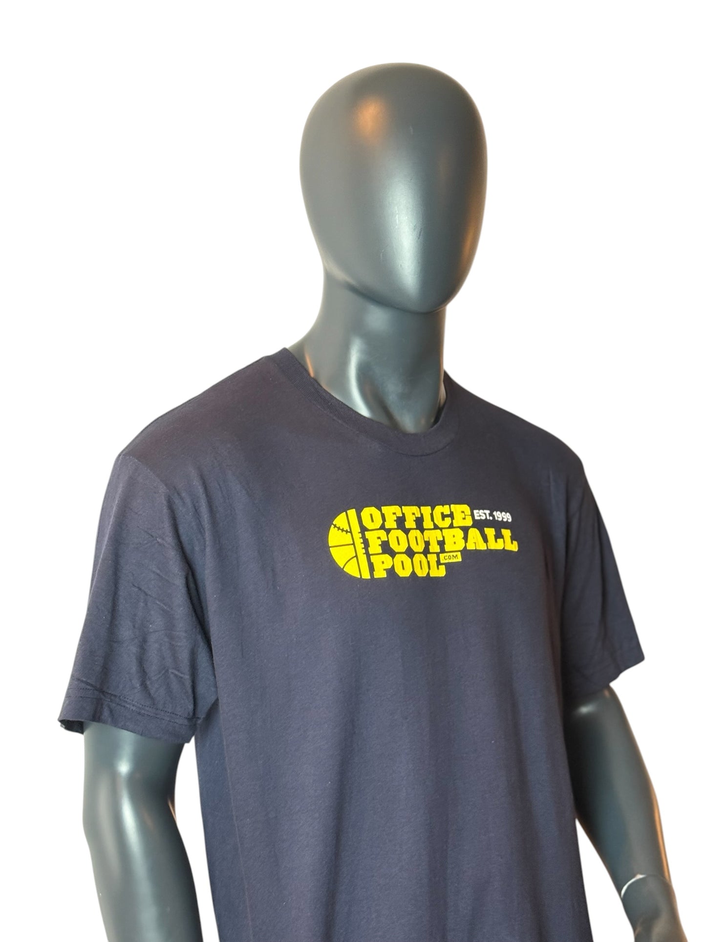 Vintage Office Football Pool Graphic T Shirt Black Yellow Logo Size L