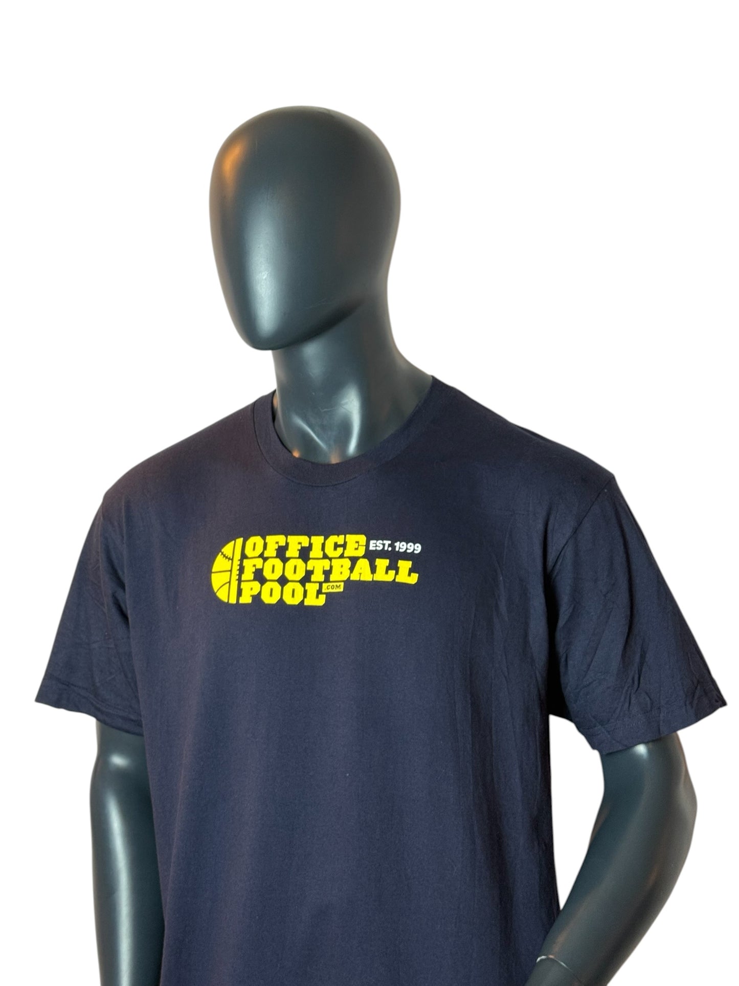 Vintage Office Football Pool Graphic T Shirt Black Yellow Logo Size L