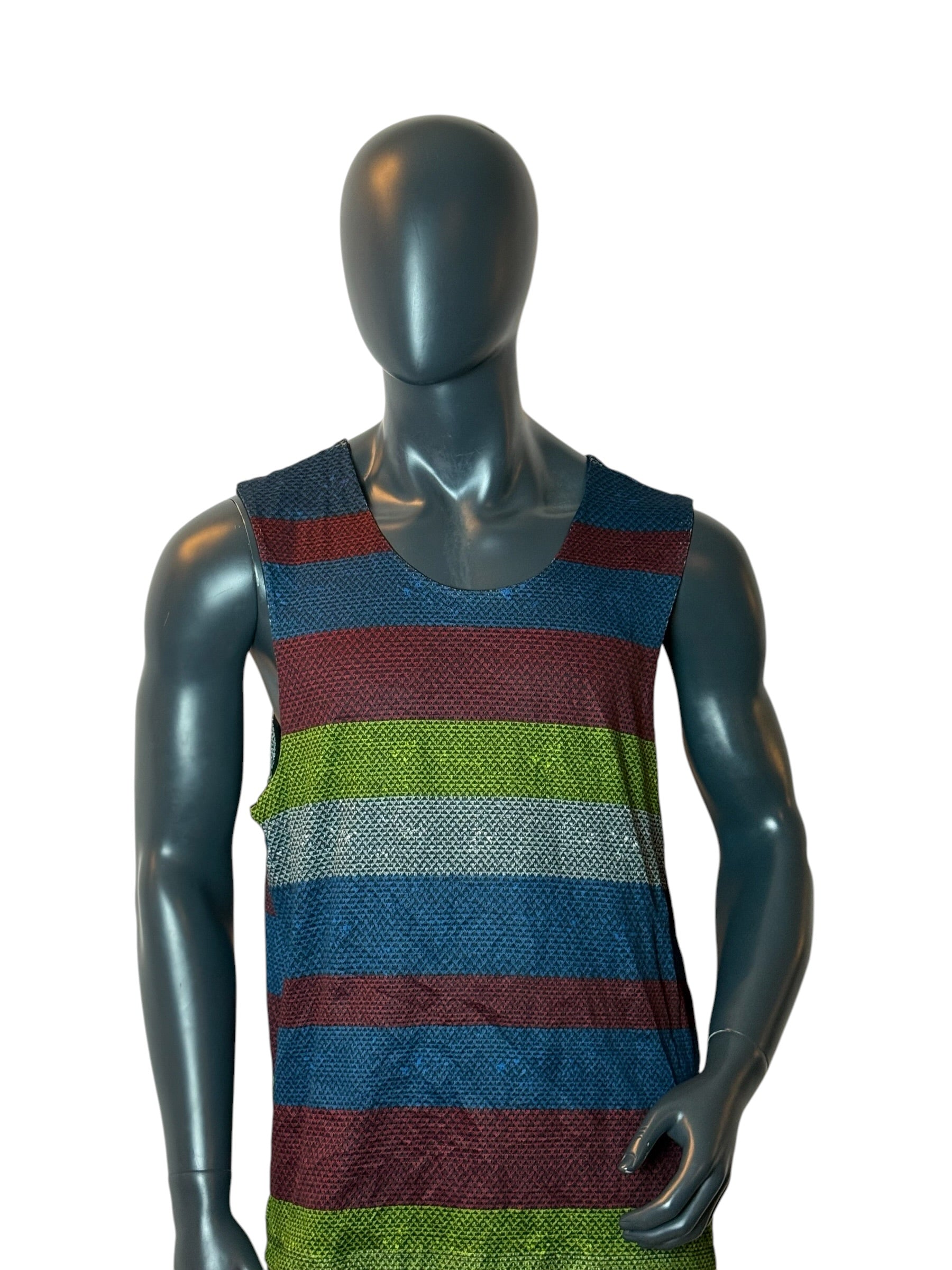 Vintage Reversible Mesh Tank Top Maui & Sons Active Striped