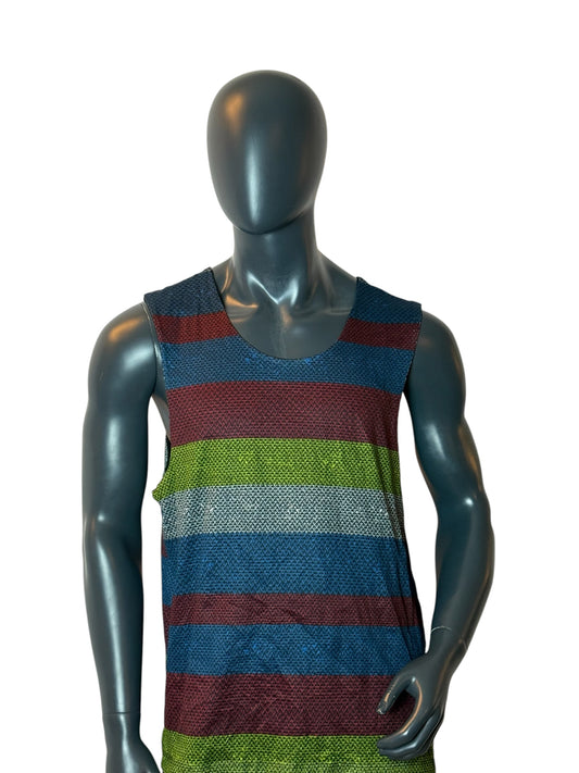 Vintage Reversible Mesh Tank Top Maui & Sons Active Striped