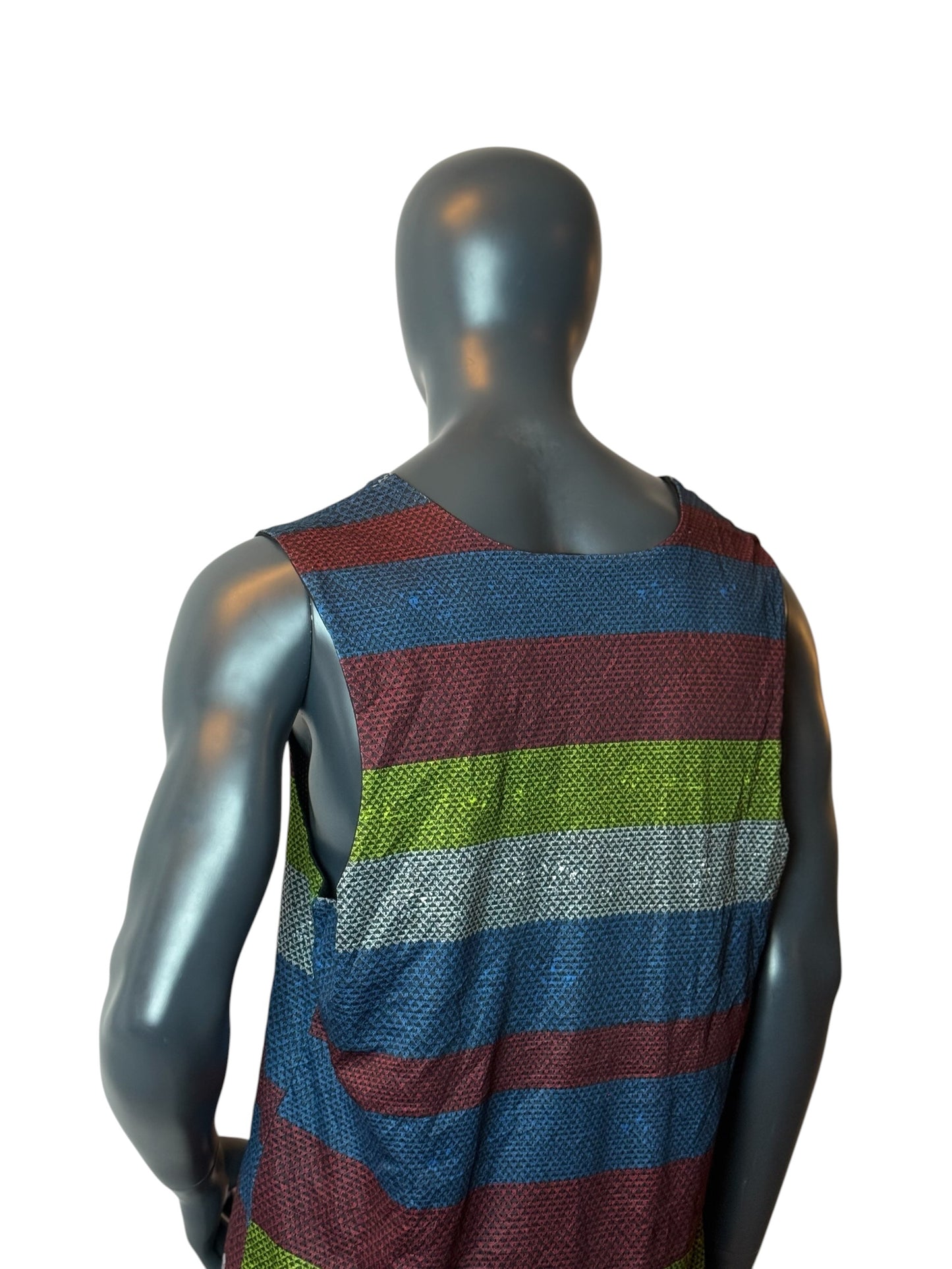 Vintage Reversible Mesh Tank Top Maui & Sons Active Striped Size L