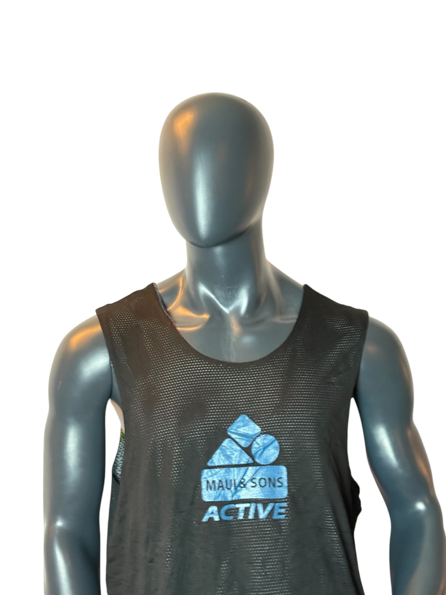 Vintage Reversible Mesh Tank Top Maui & Sons Active Striped Size L