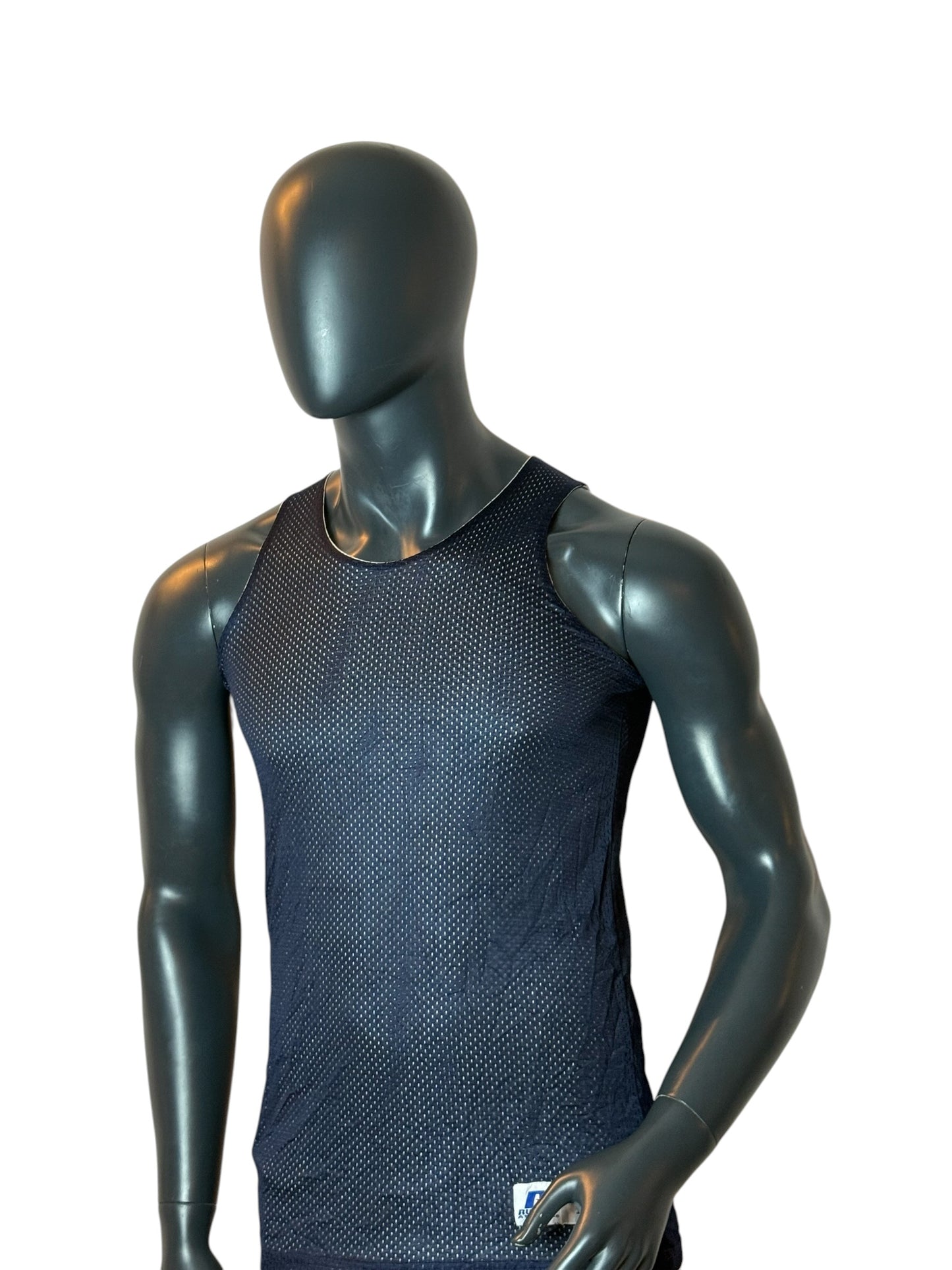 Vintage Russell Athletic Mesh Tank Top Navy Size XL fits M