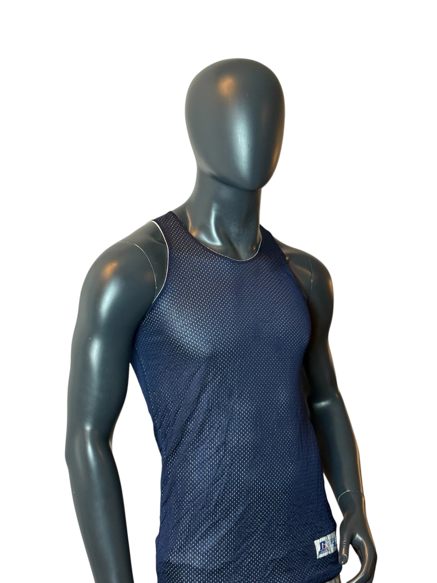 Vintage Russell Athletic Mesh Tank Top Navy Size XL fits M