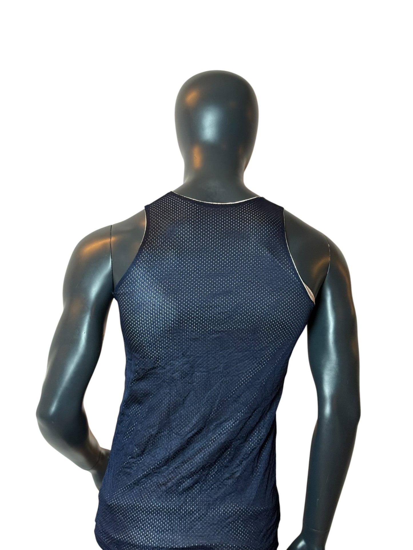 Vintage Russell Athletic Mesh Tank Top Navy Size XL fits M